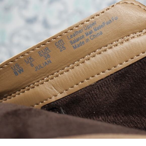 Naturalizer Julian Tan Leather Ankle/Mid Boots Zip Side Women's 8W - Picture 6 of 8